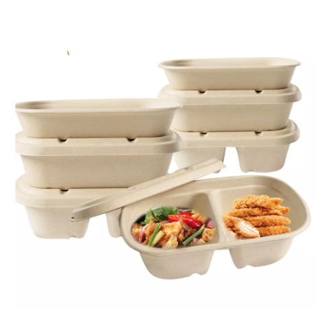 Compostable Bagasse Bento Box with Lid